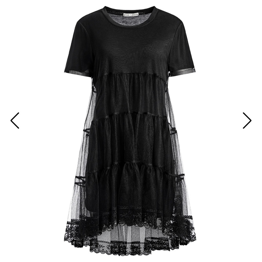 Alice and Olivia Dreema Tulle Shirt Mini Dress